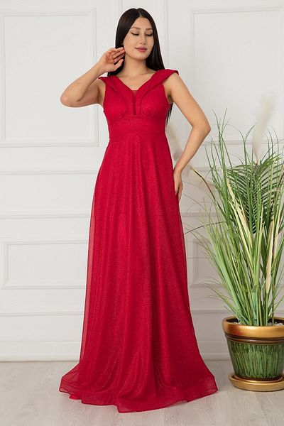 PULLIMM Rochie de seara lunga din tul cu sclipici 13280