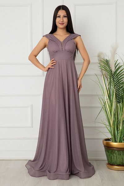 PULLIMM Glittery Tulle Long Evening Dress 13280