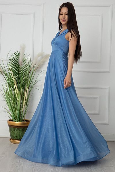 PULLIMM Rochie de seara lunga din tul cu sclipici 13280