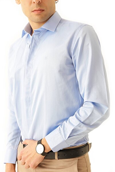 ModaPlaza Чоловіча сорочка з довгими рукавами з сатину 2097