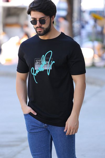 Weyeze Signature Printed Άνετη Εφαρμογή Βαμβακερό T-shirtac-y38378lns