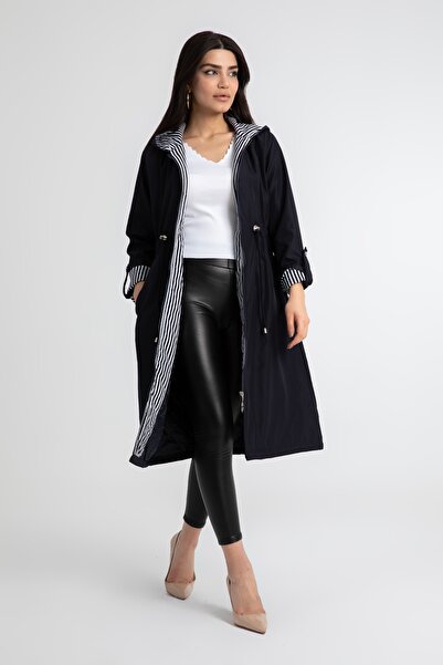 ModaPlaza Kadın Uzun Trenchoat 9091