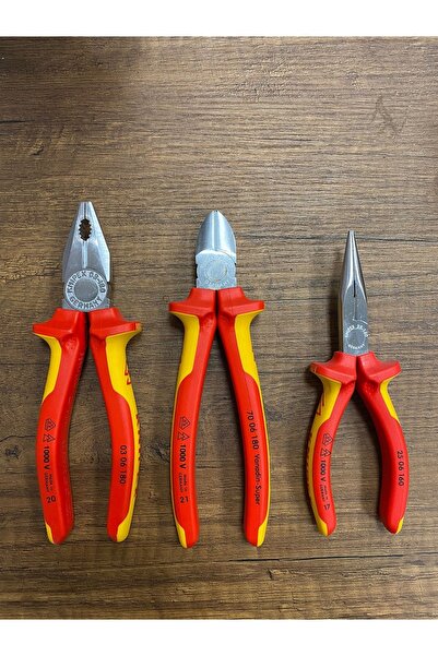 Knipex 180 Mm Pense Yan Keski 160 Mm Kargaburun Seti 1000 V Vde Made In Germany