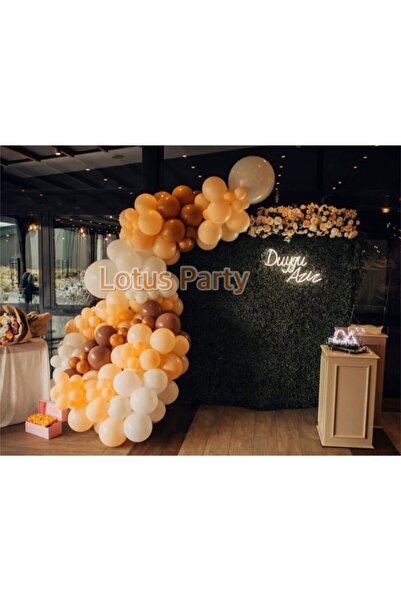 LOTUS PARTY 100 Pieces Balloon Chain Set - (Salmon - Caramel - White)