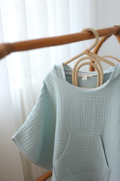 Mujo Baby&Kids 4 Layer Muslin Poncho - 100% Organic Cotton - Mint Green