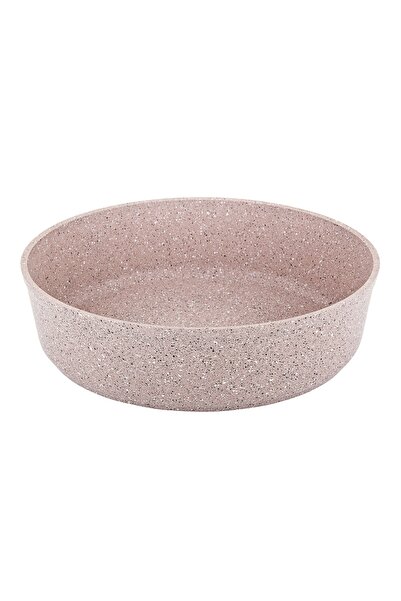 OMS 3411 Tek Parça Bio Granit Yuvarlak 28x8 Cm Fırın Tepsisi Sütlü Kahve Rengi