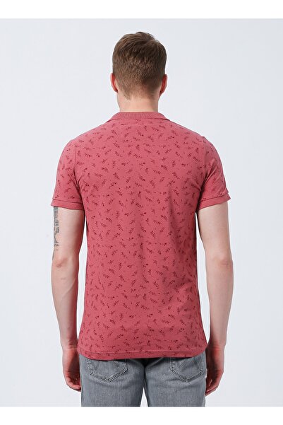 Lee Cooper 222 Lcm 242050 Bernard Slim Fit Desenli Gül Kurusu Erkek Polo T-shirt