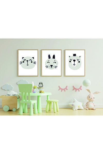 RET Dizayn Παιδικό Δωμάτιο Πίνακας Διακοσμητικός Ρετρό Πίνακας MDF Πλαίσιο Πί...