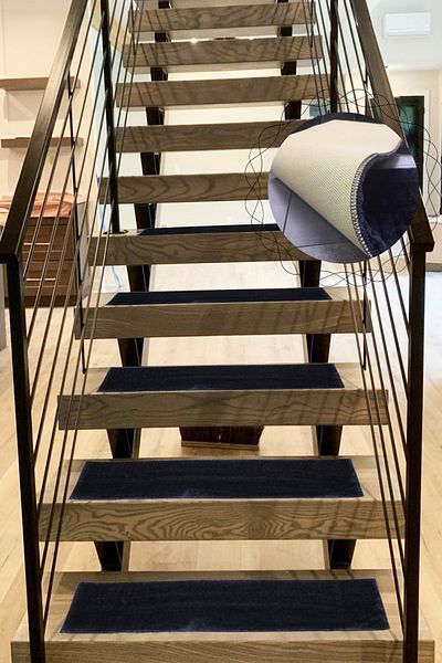 Bonny Home Black Plush Ladder - Non-Slip Leather Step Mat (1 PC)