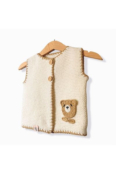 BEE by Sisters Hand Knitted Knitwear Teddy Bear Vest