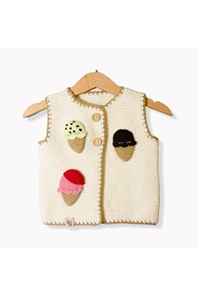 BEE by Sisters El Örgüsü Triko Dondurma Yelek