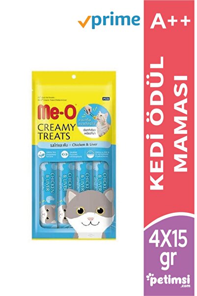 me-o Meo Tavuklu Ve Ciğerli Krema Kedi Ödülü 4x15 Gr