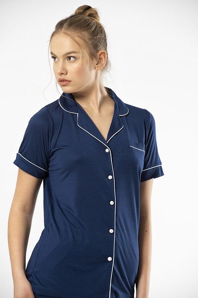 TÜREN Shirt Collar Pajama Set
