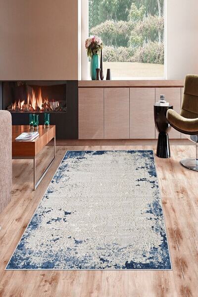 Latibule Gri Kum Desenli Yıkanabilir Kaymaz Taban Leke Tutmaz Modern Salon Halısı Ve Yolluk