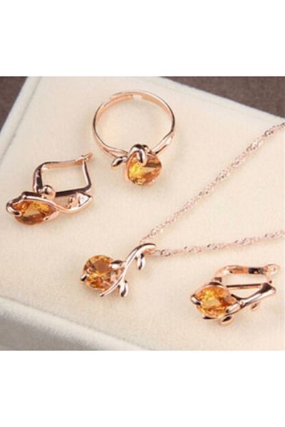 Takıtolia Venus - African Crystal Necklace Earrings Ring Bridal Wedding Gift Fashion Jewelry Set