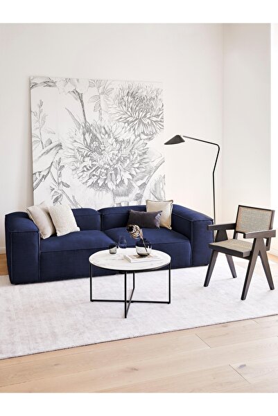 S Home Design Concept Frida 2 Modüler Ikili Kanepe Koltuk (DAİRENİZE TESLİM), Keten, Lacivert 210 Cm