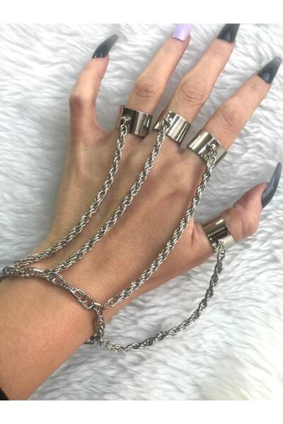 oldskoolbutik Adjustable Ring Bracelet with 4 Links