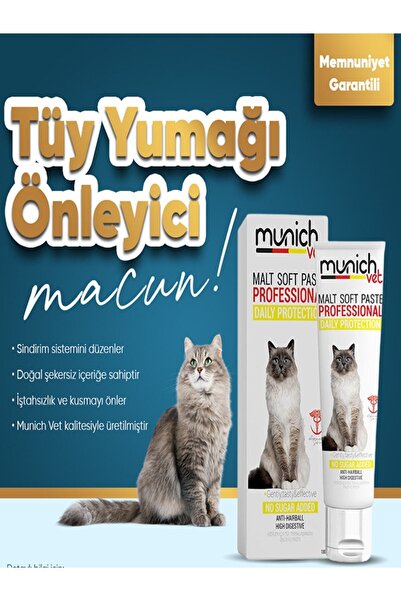 Munich Vet Kedi Maltı Pasta Kedi Macunu Tüy Topak Önleyici Macun 100 Gr. Kedi...