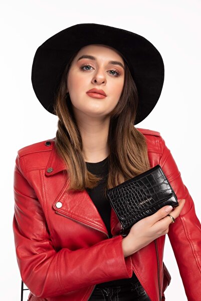 Gondol Hmx Polo Щоденний практичний гаманець Hmx.165 - Чорний Croco