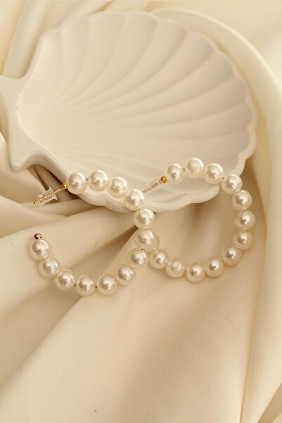 Lilly İncili Halka Küpe