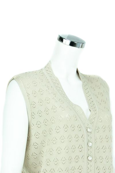 Linen-blend Button Front Vest