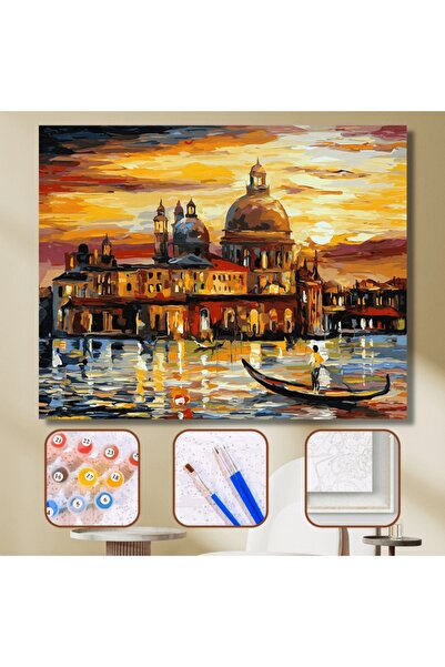 Genel Markalar Sayılarla Boyama Seti Çerçeveli Kasnaklı Venedik'Te Gezinti  4...