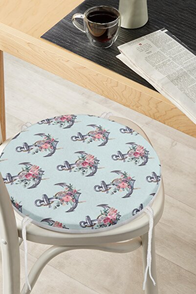 Realhomes М'ятно-зелена підлога з дизайном мотик, цифровий принт, кругла заст...