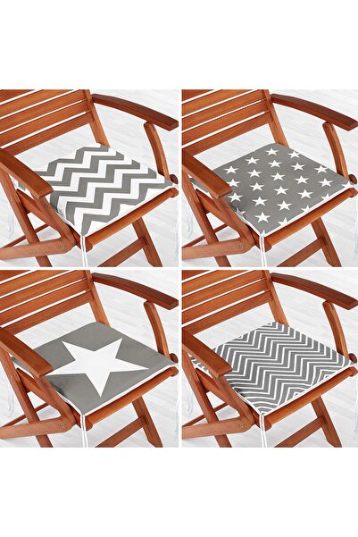 Realhomes Set de perne pentru scaune cu fermoar, în zig-zag și stea, din 4 piese