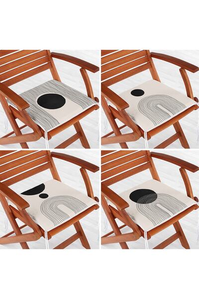 Realhomes Set de 4 perne de scaun cu fermoar cu motiv cu dungi crem pentru podea