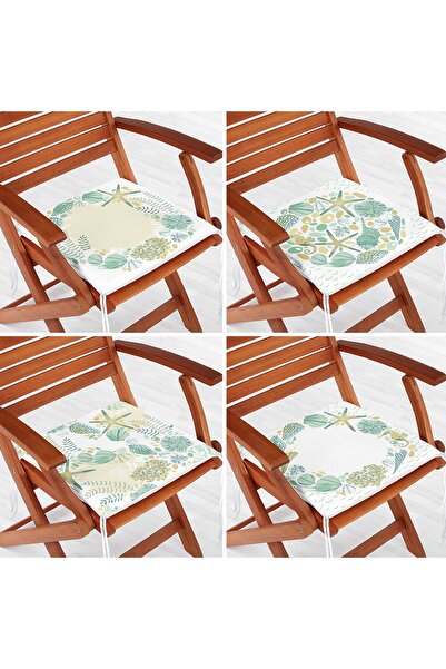 Realhomes Set de perne pentru scaune moderne, cu fermoar, cu model de stele de mare, de culoare moale, 4 piese, pe fundal alb