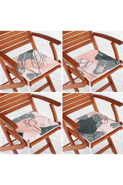 Realhomes Набір з 4 рожевих стільцевих подушок із застібкою-блискавкою та віз...