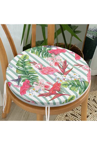Realhomes Крісло з круглим застібкою-блискавкою з мотивом фламінго та смугаст...