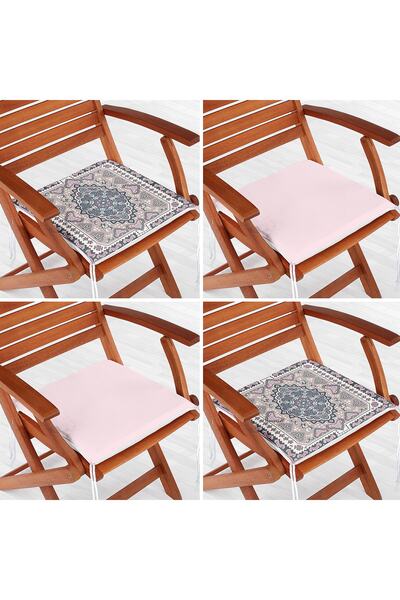 Realhomes Set de 4 perne decorative pentru scaune cu fermoar imprimate digital