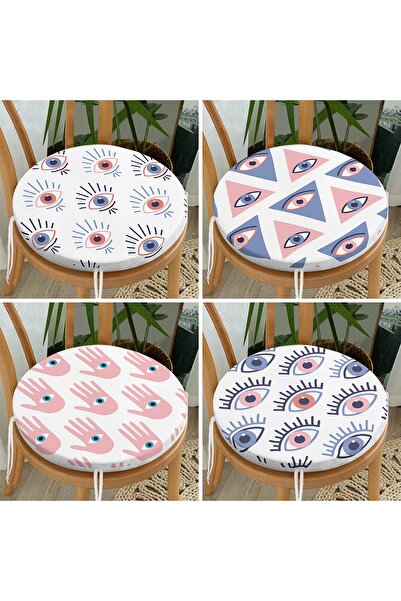 Realhomes Набір з 4-х спеціальних цифрових друкованих сучасних круглих подушо...