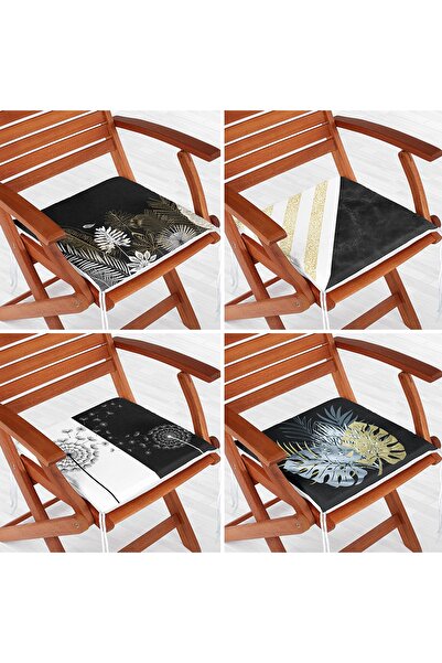 Realhomes Set de perne de scaun modern, cu fermoar, 4 piese, cu detalii aurii...