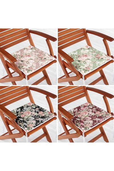 Realhomes Набір з 4 сучасних стільців з блискавкою та квітковим візерунком на...