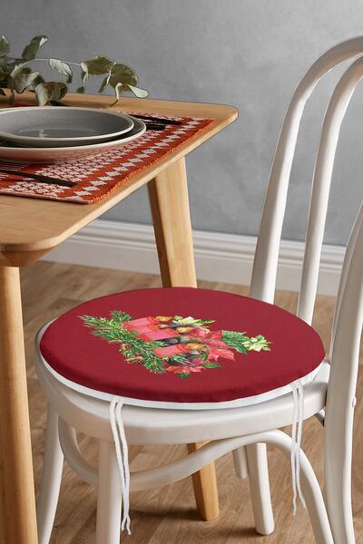 Realhomes Бордовий підлогу з сосновим листям свічка дизайн цифровий друк круг...