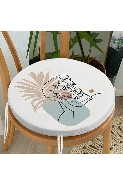 Realhomes Ancient Greek God Special Design Modern Round Zippered Chair Cushion