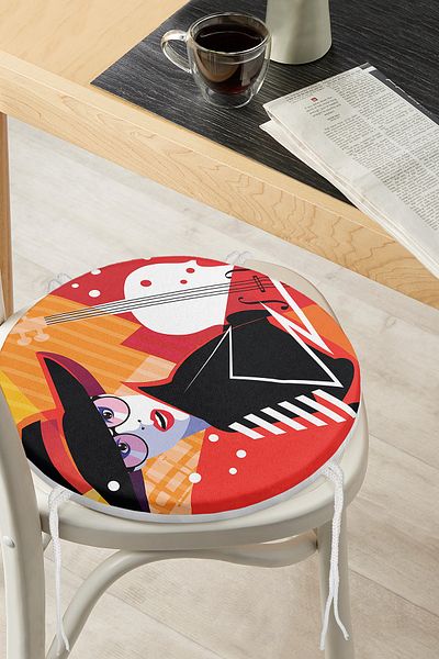 Realhomes Fashion Women Special Designed Digital Printed Modern Round Zippered Chair Cushion