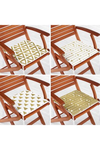 Realhomes Набір з 4 сучасних стільців з блискавкою, з геометричним візерунком...