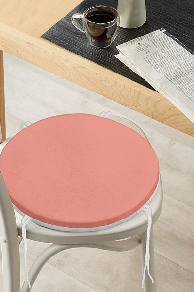Realhomes Coral Picture Digital Printed Round Zippered Chair Cushion