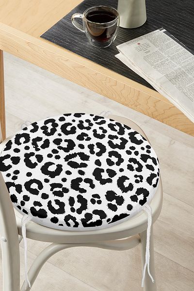 Realhomes Digital Printed Modern Round Zippered Chair Cushion with Onedraw Drawing on Colorful Background