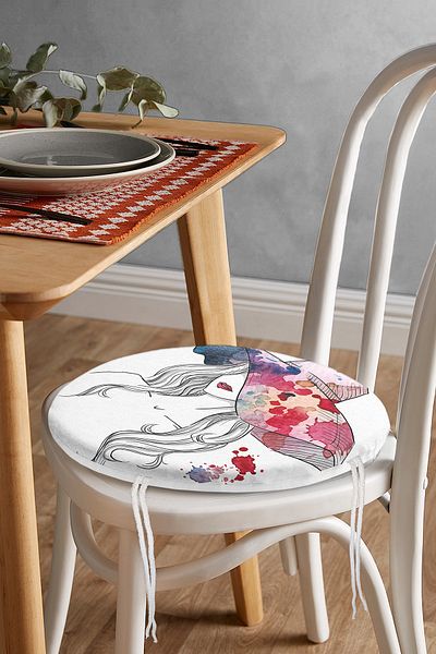 Realhomes Fashion Girl Hat Special Design Digital Printed Round Zippered Chair Cushion