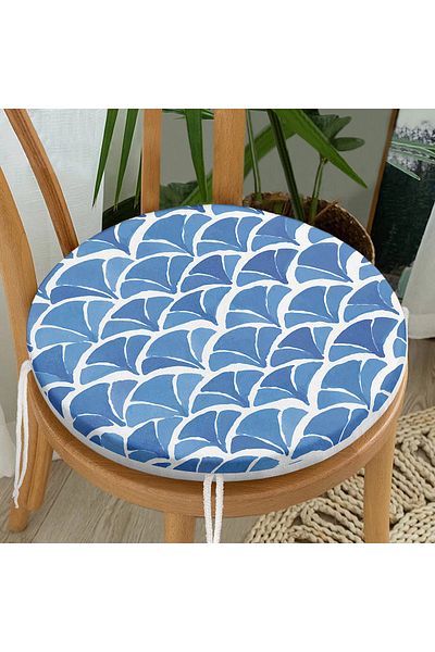 Realhomes Modern Geometric Picture Digital Printed Round Zippered Chair Cushion
