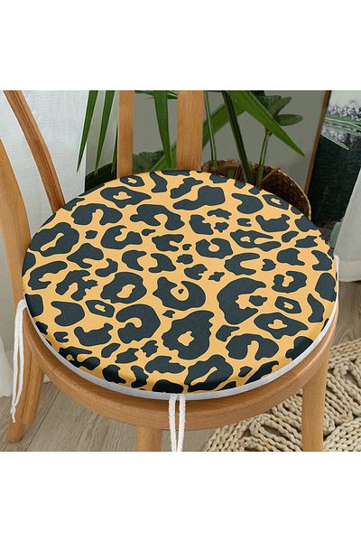 Realhomes Digital Printed Modern Round Zippered Chair Cushion with Geometric Patterns on Colorful Floor