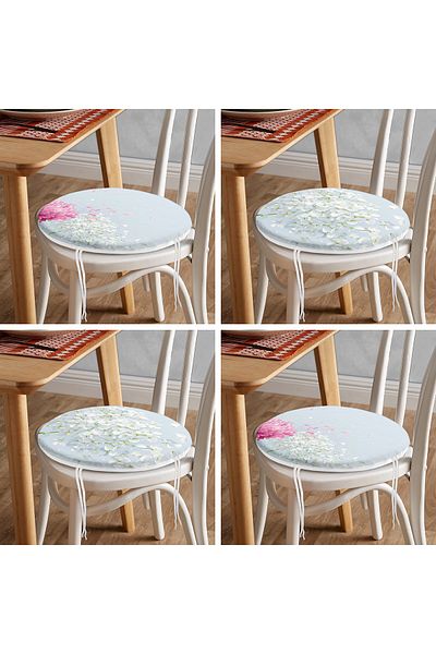 Realhomes Set de perne pentru scaune rotunde, cu fermoar, cu design Daisy, 4 piese