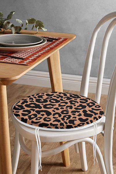 Realhomes Digital Printed Modern Round Zippered Chair Cushion with Geometric Patterns on Colorful Floor