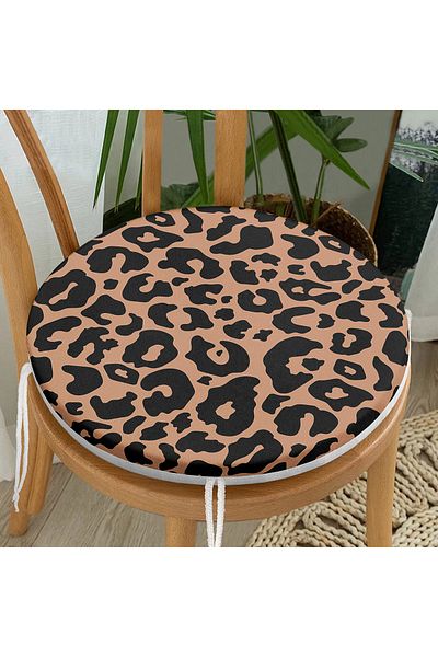 Realhomes Digital Printed Modern Round Zippered Chair Cushion with Geometric Patterns on Colorful Floor