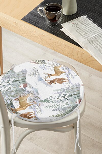 Realhomes Pernă de scaun rotundă modernă, cu fermoar, imprimată digitală, cu ...