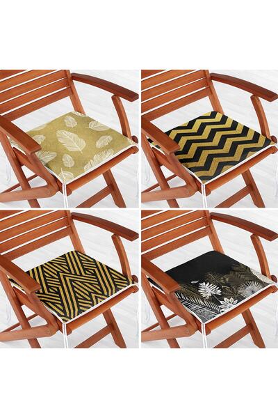 Realhomes Набір з 4 сучасних стільців з блискавкою, з геометричним візерунком...